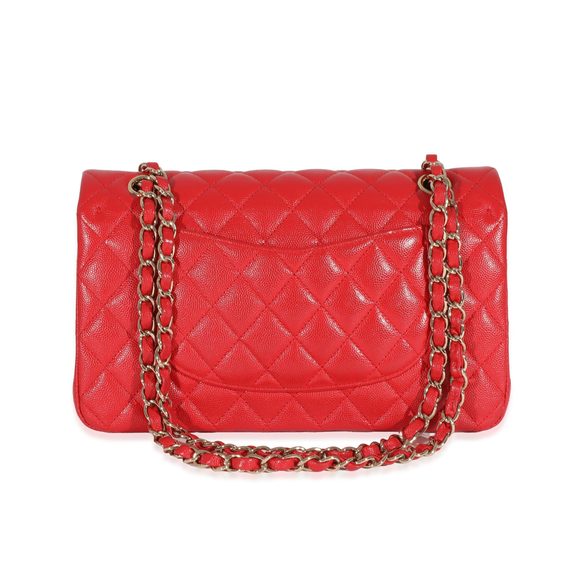 Chanel 21S Red Caviar Medium Classic Double Flap - Picture 3 of 8